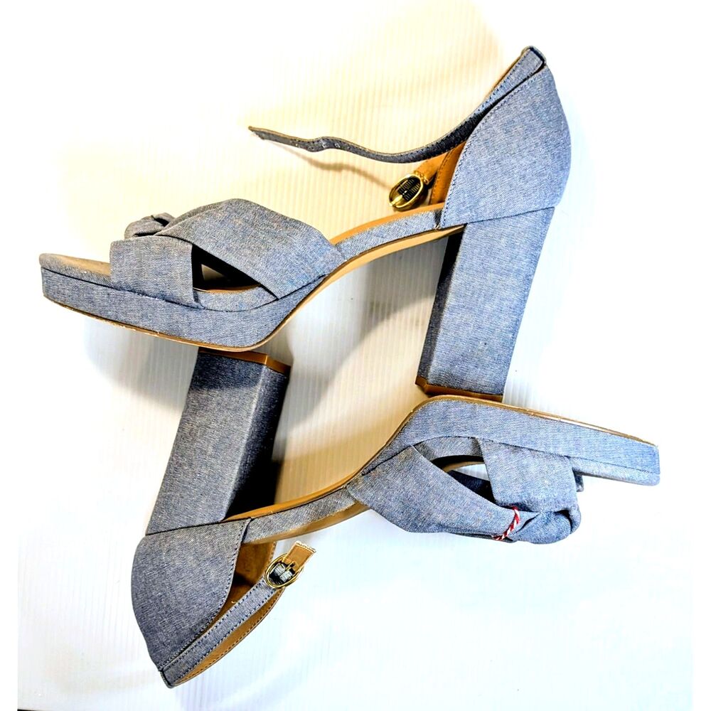 LOFT Women’s Size 10 Denim Knotted Detail Platform Heels Y2K